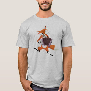 Muzikale vos illustratie t-shirt