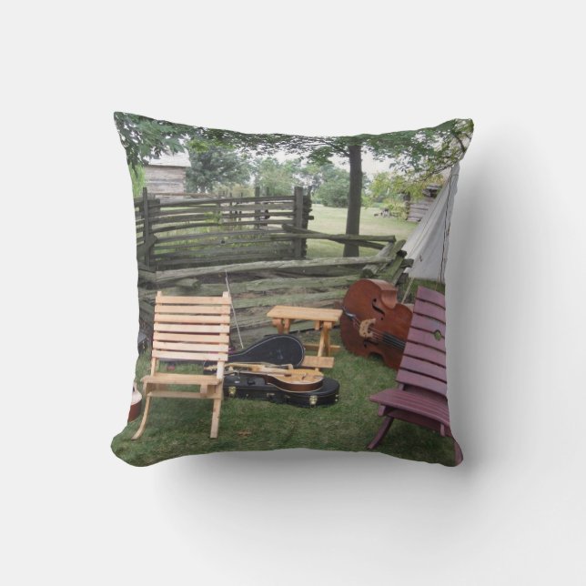 Muzikans band Camp Pillow - Donkergroen Kussen (Voorkant)