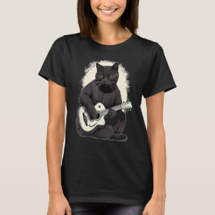 Muzikant Black Cat gitarist Bombay Katten met Guit T-shirt