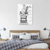 Muzikant die een forel speelt canvas afdruk (Insitu (Slaapkamer))