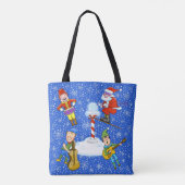 Muzikant Elves met Kerstmis Canvas tas (Achterkant)