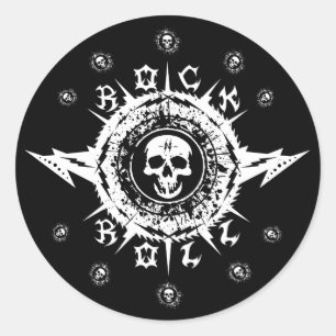 Muzikant Gitarist Instrument Koffer Rockband Cool Ronde Sticker