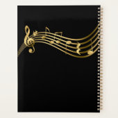 Muzikant Gold Musical Notes Elegant Custom Jaarlij Planner (Achterkant)