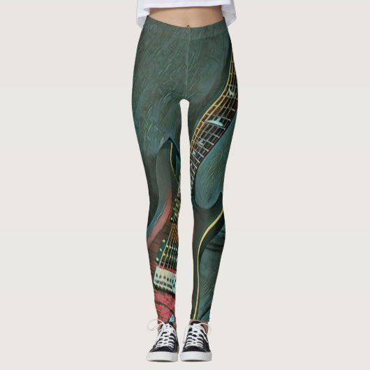 Muzikant guitar lovers gift leggings (Voorkant)