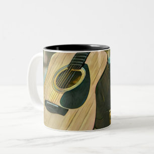 Muzikant guitar lovers gift tweekleurige koffiemok