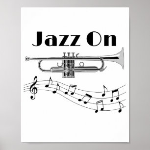 Muzikant Jazz op Trumpet Player Poster