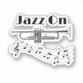 Muzikant Jazz op Trumpet Player Sticker (Voorkant)