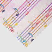 Muzikant met Colorful Multicolor Music Note Tissuepapier (Detail)