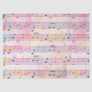 Muzikant met Colorful Multicolor Music Note Tissuepapier