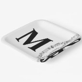 muzikant monogram vierkant papieren bordje (Gebogen)