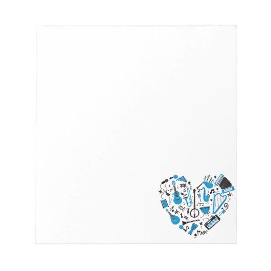 Muzikant Musical Instrument Heart Tool Notitieblok (Voorkant)