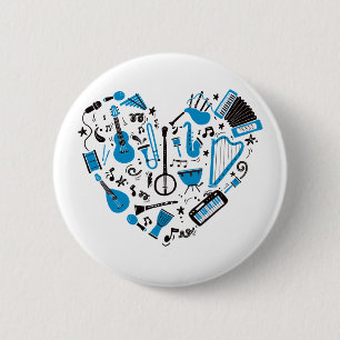 Muzikant Musical Instrument Heart Tool Ronde Button 5,7 Cm