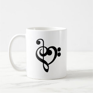 Muzikant Muziek Hart - Discant- en Bassleutel Koffiemok