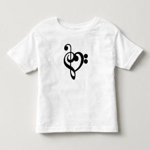 Muzikant Muziek Hart - Discant- en Basssleutel Kinder Shirts