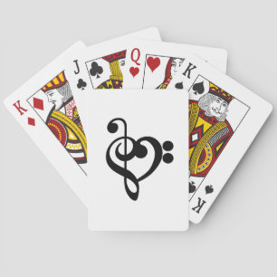 Muzikant Muziek Hart - Discant- en Basssleutel Pokerkaarten