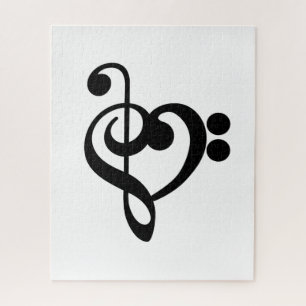 Muzikant Muziek Hart - Treble Bass Clef Legpuzzel