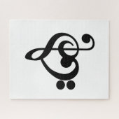 Muzikant Muziek Hart - Treble Bass Clef Legpuzzel (Horizontaal)