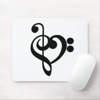 Muzikant Muziek Hart - Treble Bass Clef