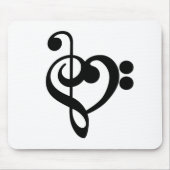 Muzikant Muziek Hart - Treble Bass Clef Muismat (Voorkant)