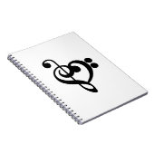 Muzikant Muziek Hart - Treble Bass Clef Notitieboek (Rechterzijde)