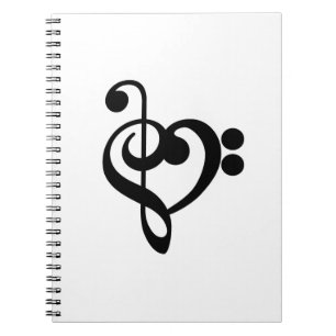 Muzikant Muziek Hart - Treble Bass Clef Notitieboek