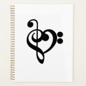 Muzikant Muziek Hart - Treble Bass Clef Planner (Voorkant)
