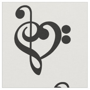 Muzikant Muziek Hart - Treble Bass Clef Stof