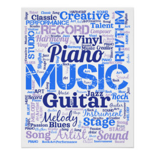 Muzikant Muziek Liefhebber Woordwolk Perfect Poster
