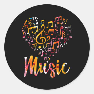 Muzikant Muziekinstrument Muzieknoten Treble Clef Ronde Sticker