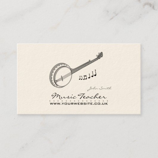 Muzikant/Muziekleraar (Banjo) Visitekaartje (Voorkant)