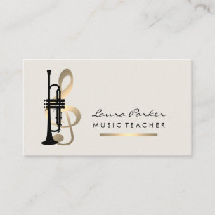 Muzikant Muziekleraar Trompet instrument Goud Visitekaartje