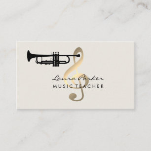 Muzikant Muziekleraar Trompet instrument Goud Visitekaartje