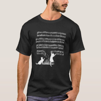 Muzikant Shirt Katten en Bladmuziek T Shirt