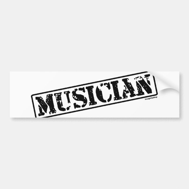 Muzikant Stamp Bumpersticker (Voorkant)
