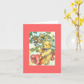 Muzikant Teddy Verjaardag Kaart (Gele Bloem)