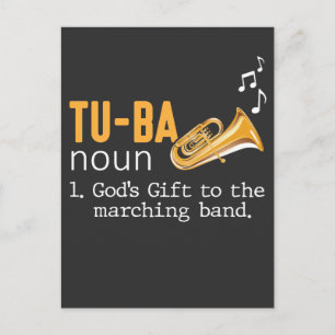 Muzikant van het Marching Wind Instrument Tuba Pla Briefkaart