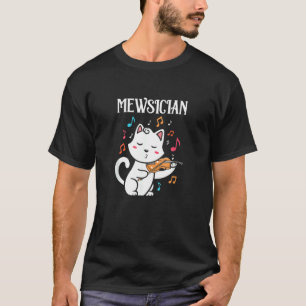Muzikant Viool Mewsician Kat Design T-shirt