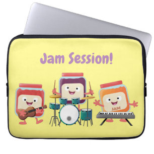 Muzikant voor cartoon van de Cute Jam-sessie Laptop Sleeve
