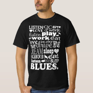 Muzikant voor muzikaal citaat van Blues Music Love T-shirt