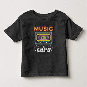 Muzikant voor muzikant met kleurrijk geluidssystee kinder shirts