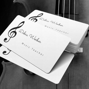 Muzikant Wit visitekaartje & Treble Muzieknotitie
