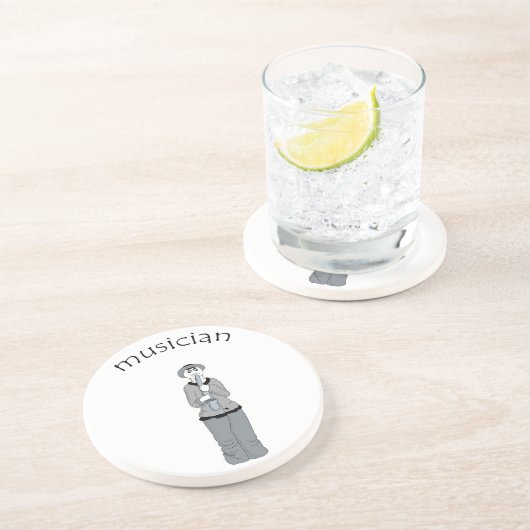 muzikant zandsteen onderzetter (Zijkant)