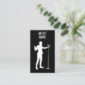 Muzikant Zanger MC Microfoon Artiest Mannelijk Visitekaartje (Staand voorkant)