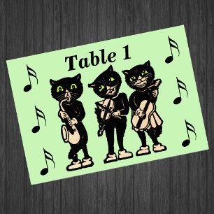 muzikant zwarte katten Muzieknoten Kaart