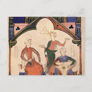 Muzikanten die kastanjes en een slagader spelen briefkaart