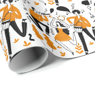 Muzikanten die muziek afspelen Wrapping Paper Cadeaupapier