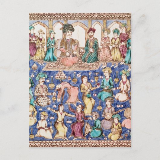 Muzikanten en dansers briefkaart (Voorkant)