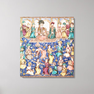 Muzikanten en dansers canvas afdruk