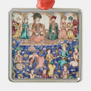 Muzikanten en dansers metalen ornament