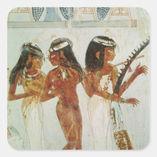 Muzikanten en dansers vierkante sticker